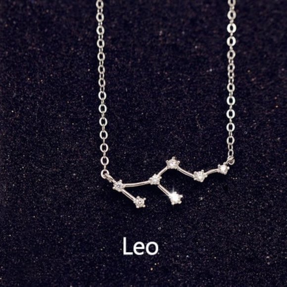 925 Sterling Silver Diamond Zodiac Necklace--Leo - Picture 1 of 3